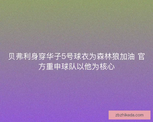 贝弗利身穿华子5号球衣为森林狼加油 官方重申球队以他为核心